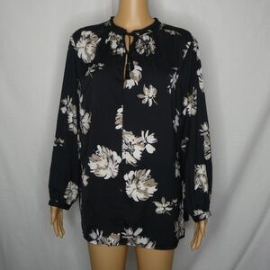 Lucky Brand Black Floral Blouse